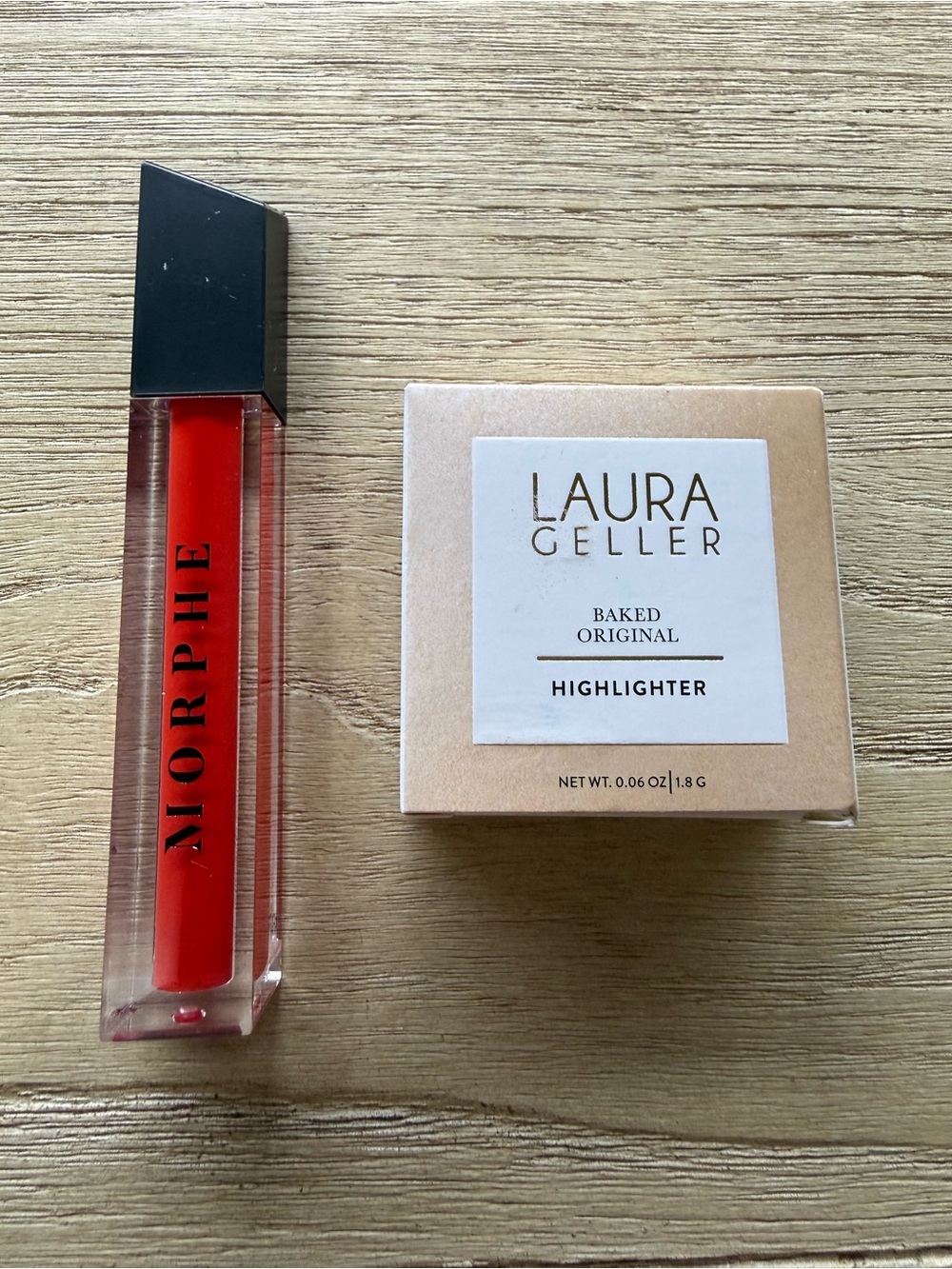2-pc bundle - Laura Geller Baked Original Highlighter & Morphe Lip Gloss